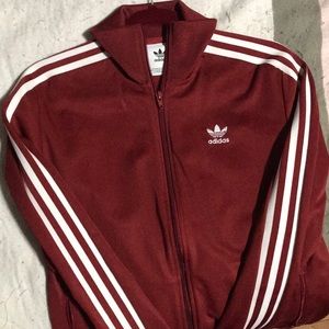 Red adidas track jacket